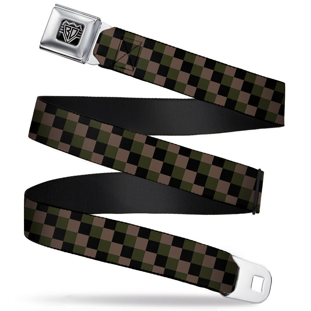 2351 Seatbelt Belt - Checker Trio Tan/Black/Olive - 1.5" Wide - 32-52
